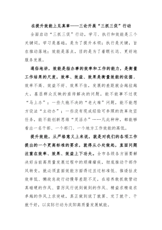 在提升效能上见真章——三论开展“三抓三促”行动