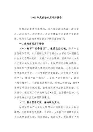 2022年度政治素质考评报告