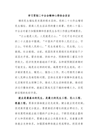 学习贯彻二中全会精神心得体会发言
