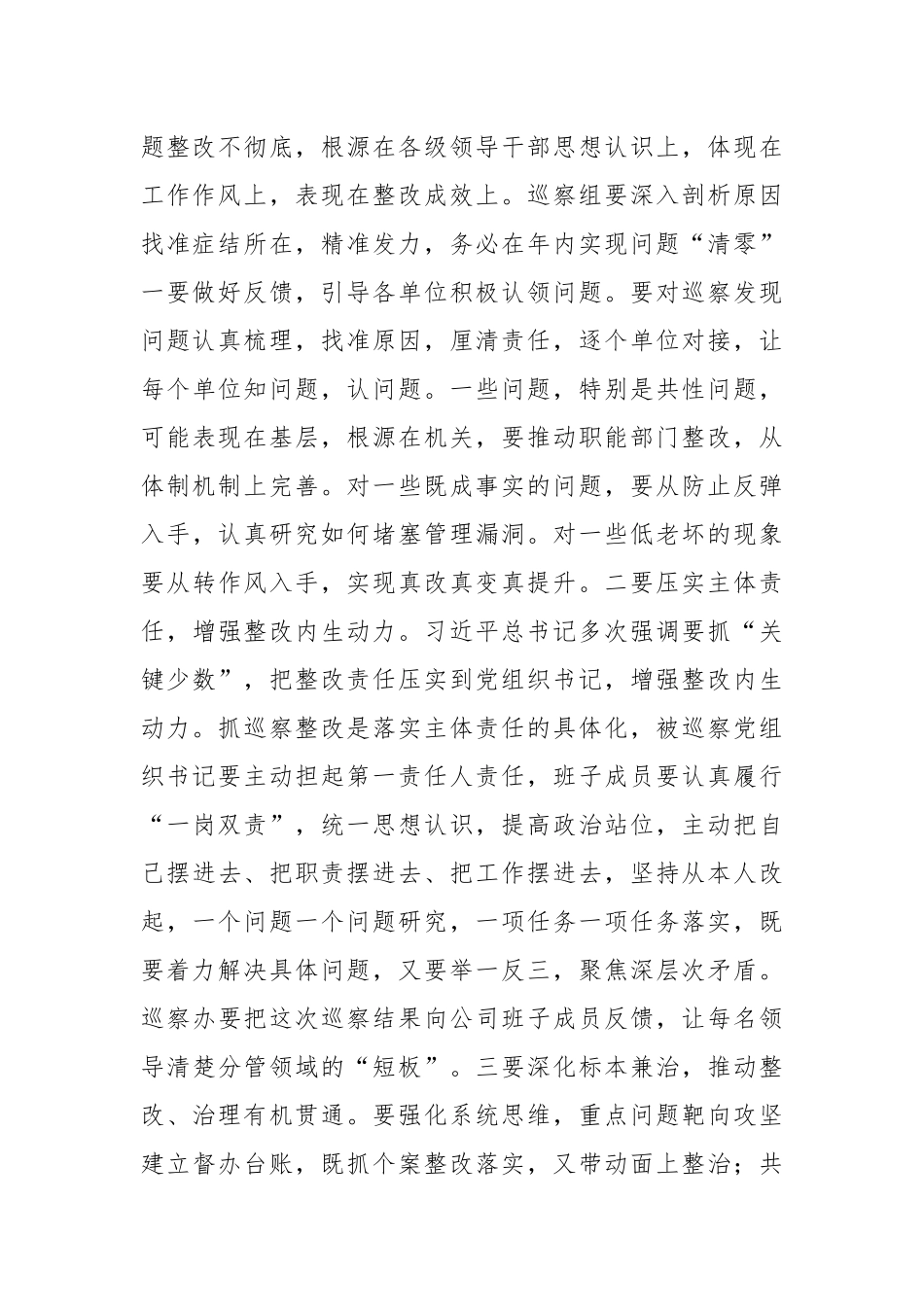 在2023年专项巡察汇报会上的讲话_第2页