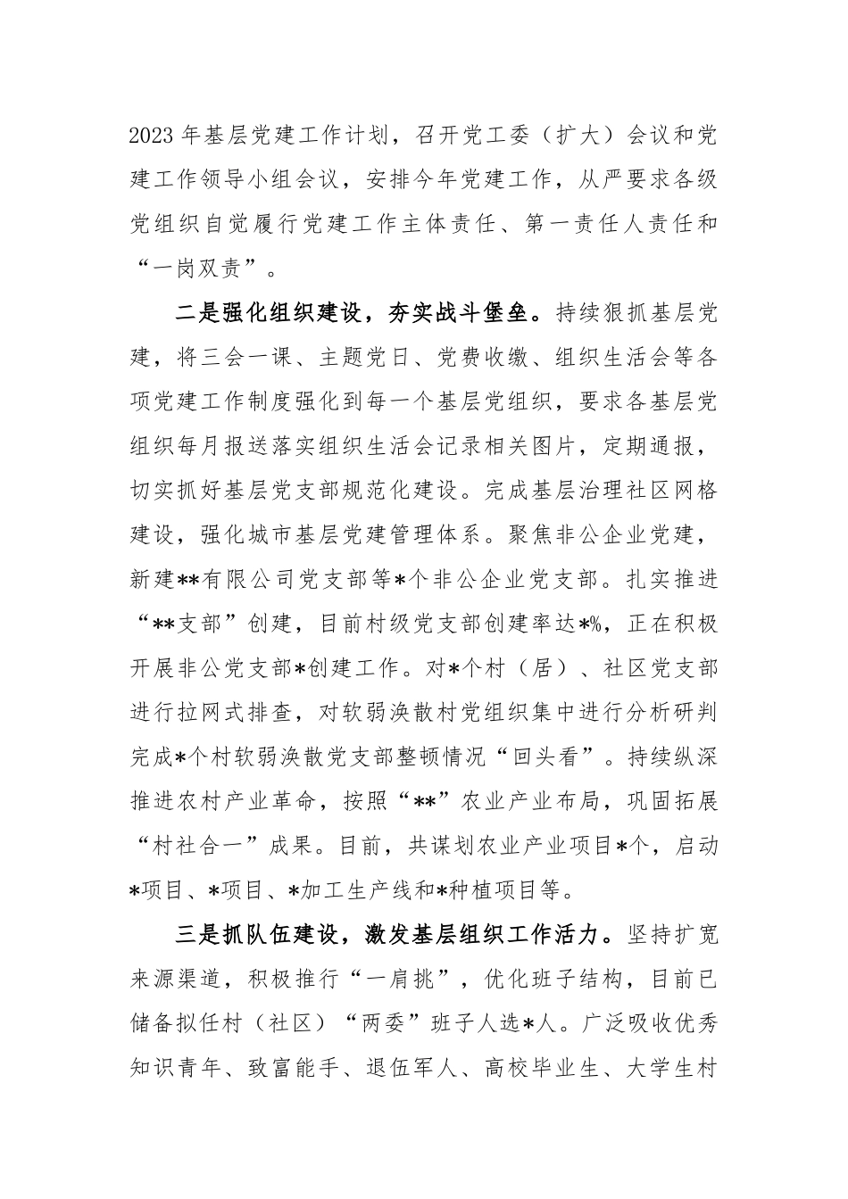 2023年组织工作会议上的乡镇党委书记发言稿_第2页