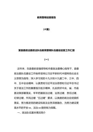 政法队伍教育整顿巡查报告（4篇）