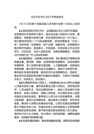 总书记2023年两会金句