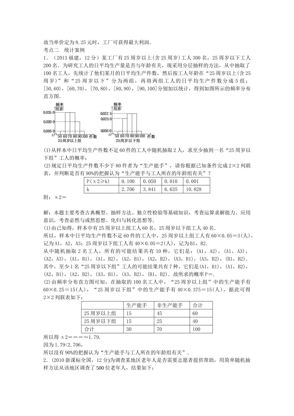 （5年高考真题备考题库）高考数学一轮复习 第10章 第4节 变量间的相关关系、统计案例 文 湘教版 _第3页
