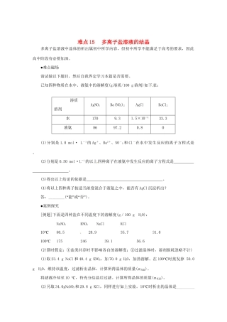 （5月黄金档）高考化学 冲刺秘籍难点15 多离子盐溶液的结晶