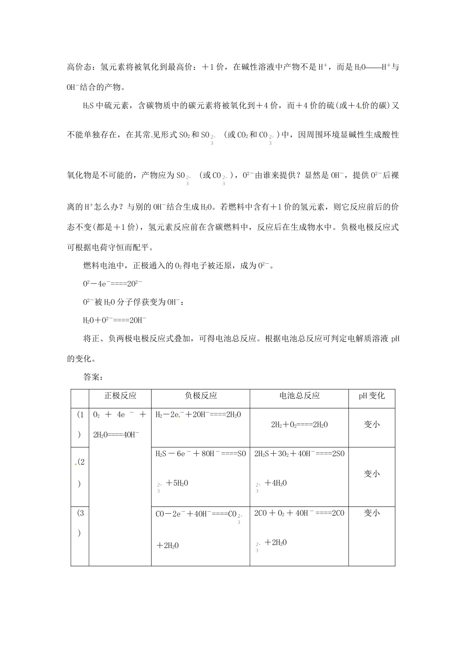 （5月黄金档）高考化学 冲刺秘籍难点23 燃料电池_第2页