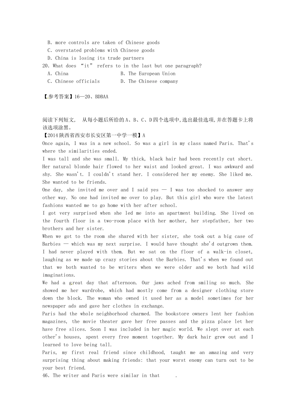 （5月集训）天津市宁河县高考英语阅读理解训练（5）（含解析）_第2页