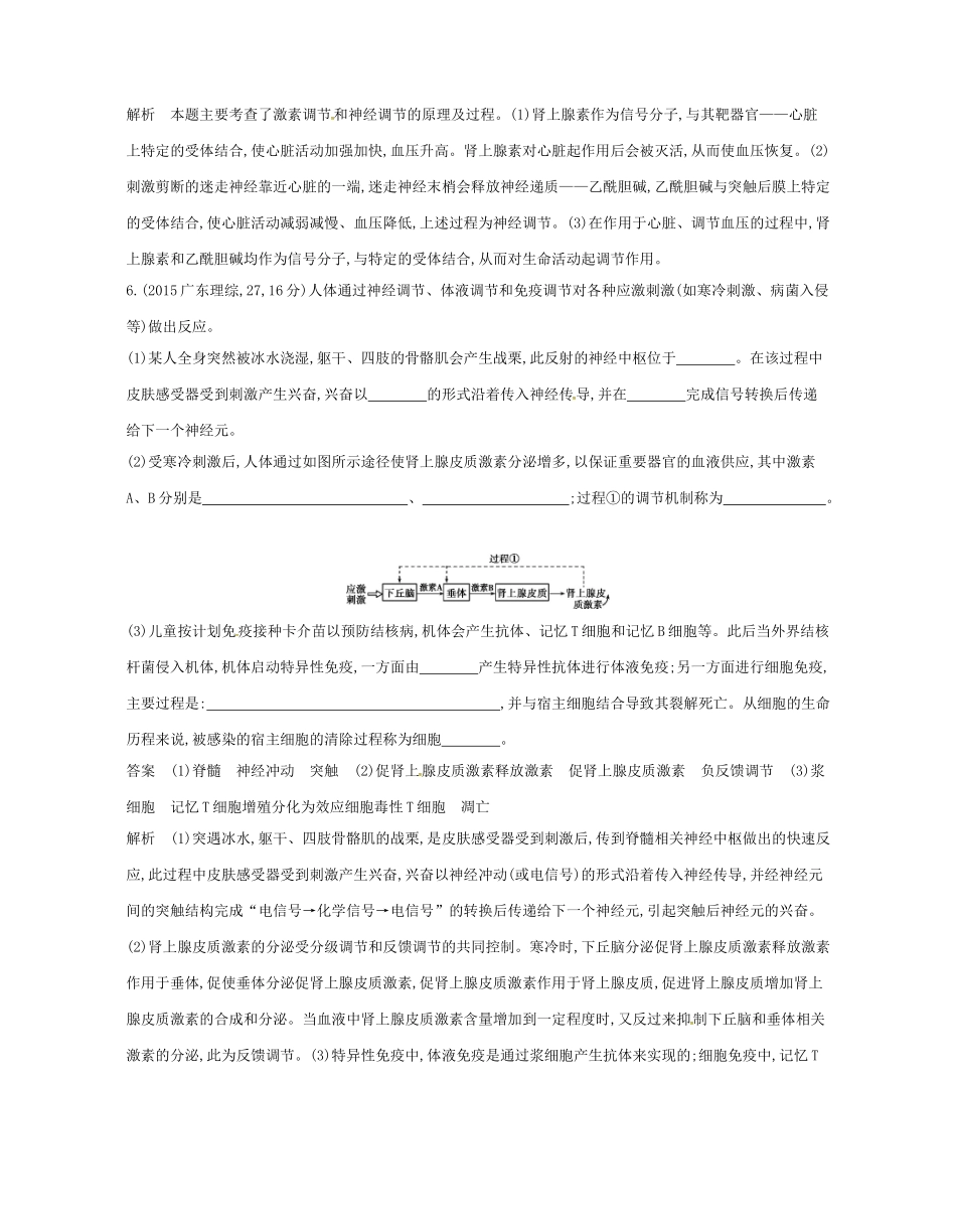 高考生物总复习 专题20 高等动物的内分泌系统与体液调节试题-人教版高三全册生物试题_第2页