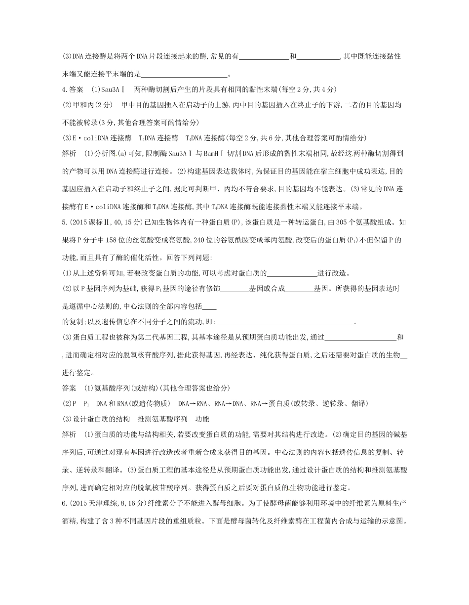 高考生物总复习 专题29 基因工程试题-人教版高三全册生物试题_第2页