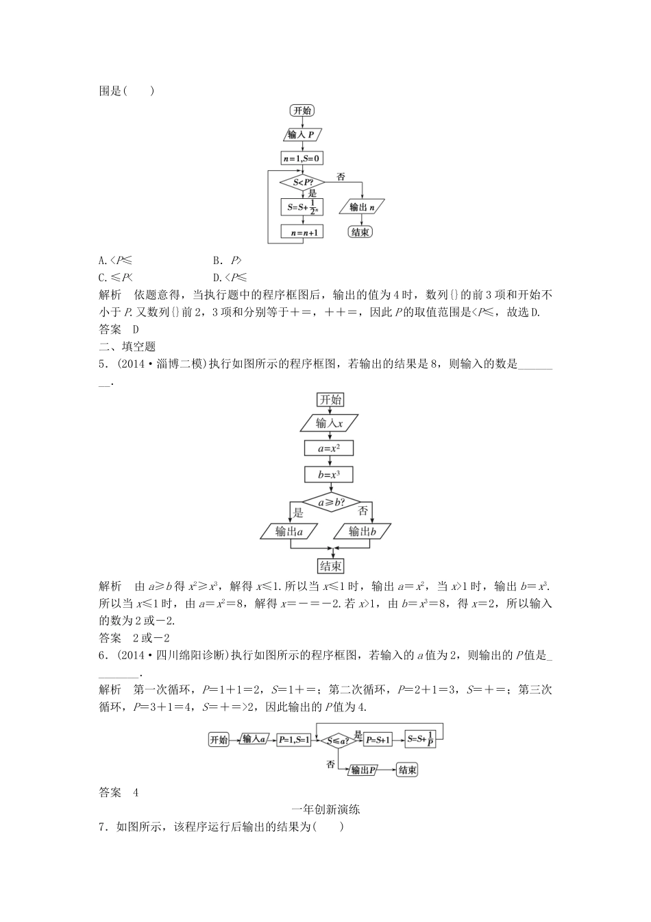 （三年模拟一年创新）高考数学复习 第十一章 算法初步与框图 文（全国通用）试题_第2页