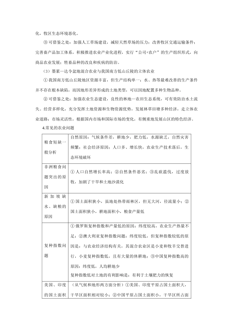 高考地理热点专题复习第一篇 高频考点聚焦专题六 农业区位与主要农业地域类型试题_第3页