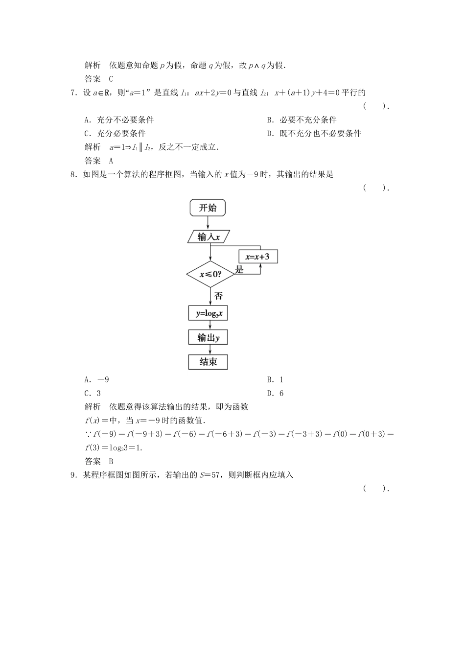 高考数学二轮复习简易通集合、逻辑用语、算法、复数 倒数第10天 理科_第2页