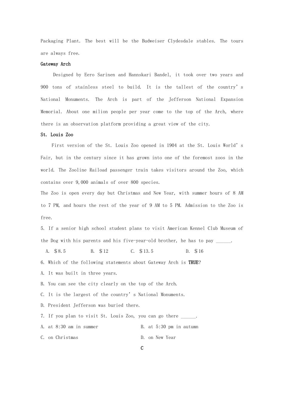 高二英语12月联考试题-人教版高二全册英语试题_第3页