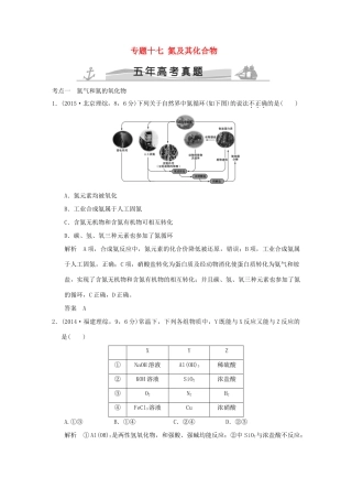 高考化学 专题十七 氮及其化合物试题