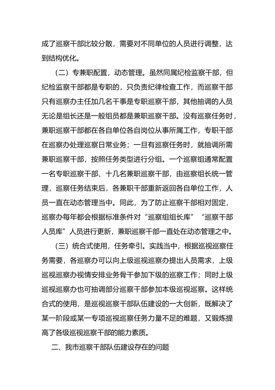 全市巡察干部队伍建设工作调研报告_第2页