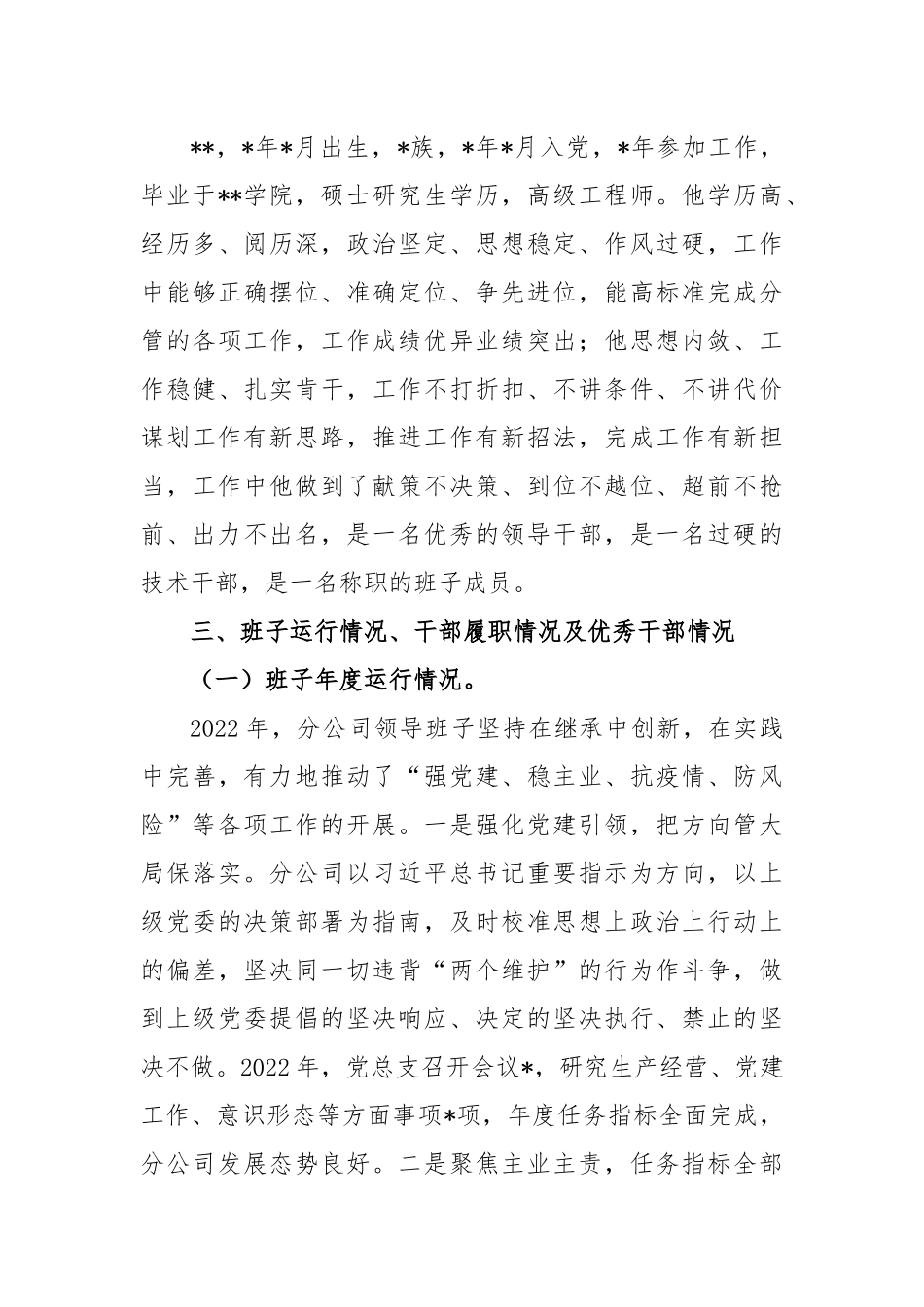 分公司领导班子运行情况分析报告_第3页