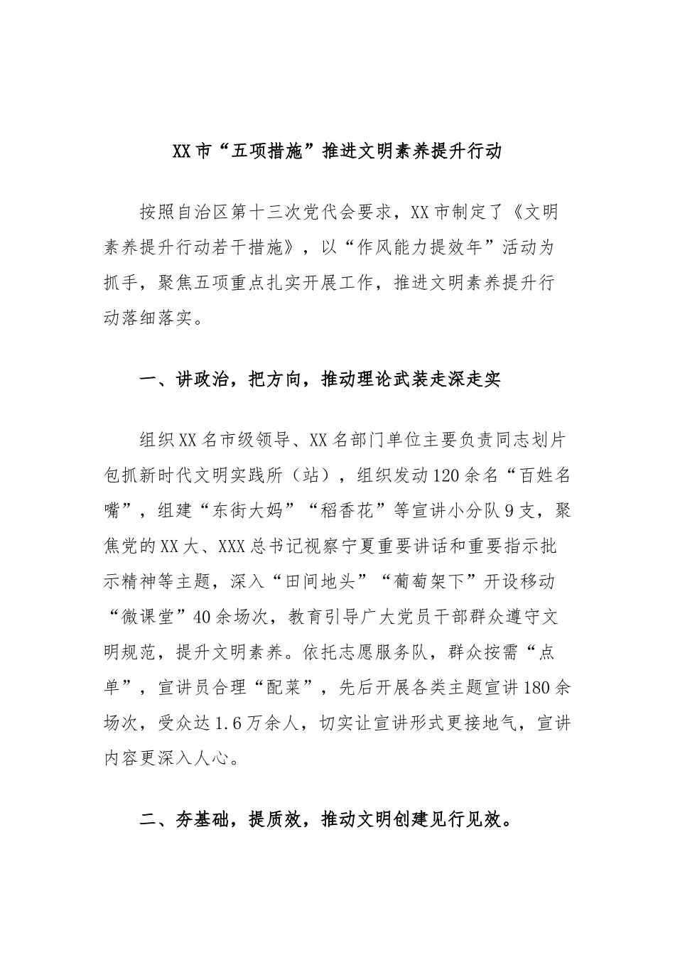 市“五项措施”推进文明素养提升行动_第1页