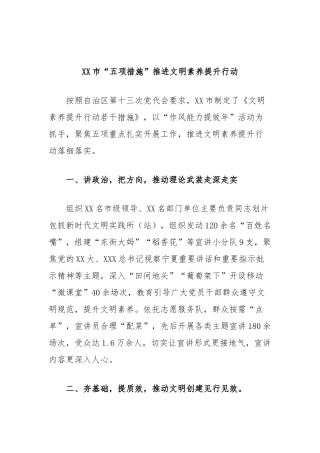 市“五项措施”推进文明素养提升行动