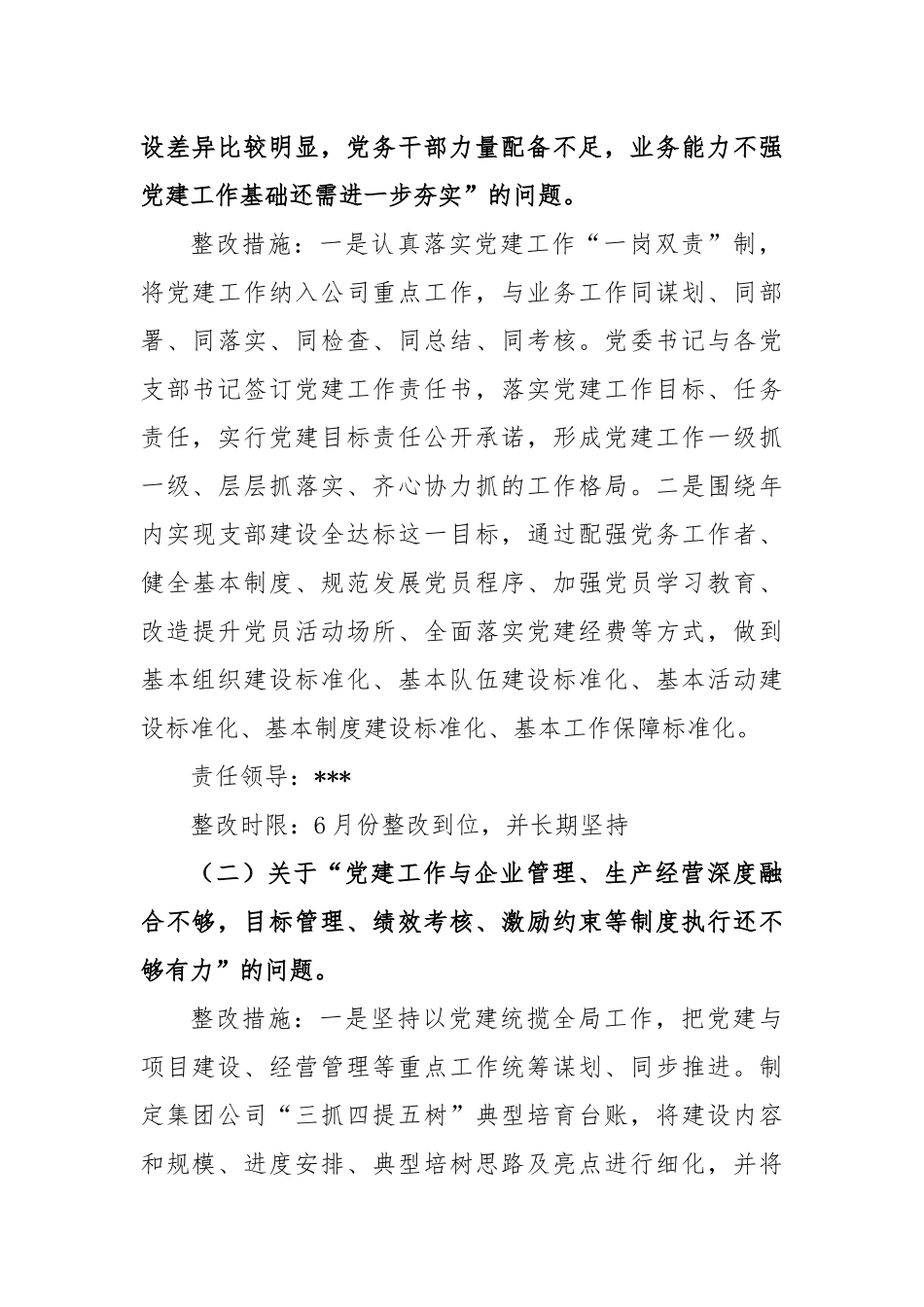 述职评议考核反馈问题整改方案模板_第2页