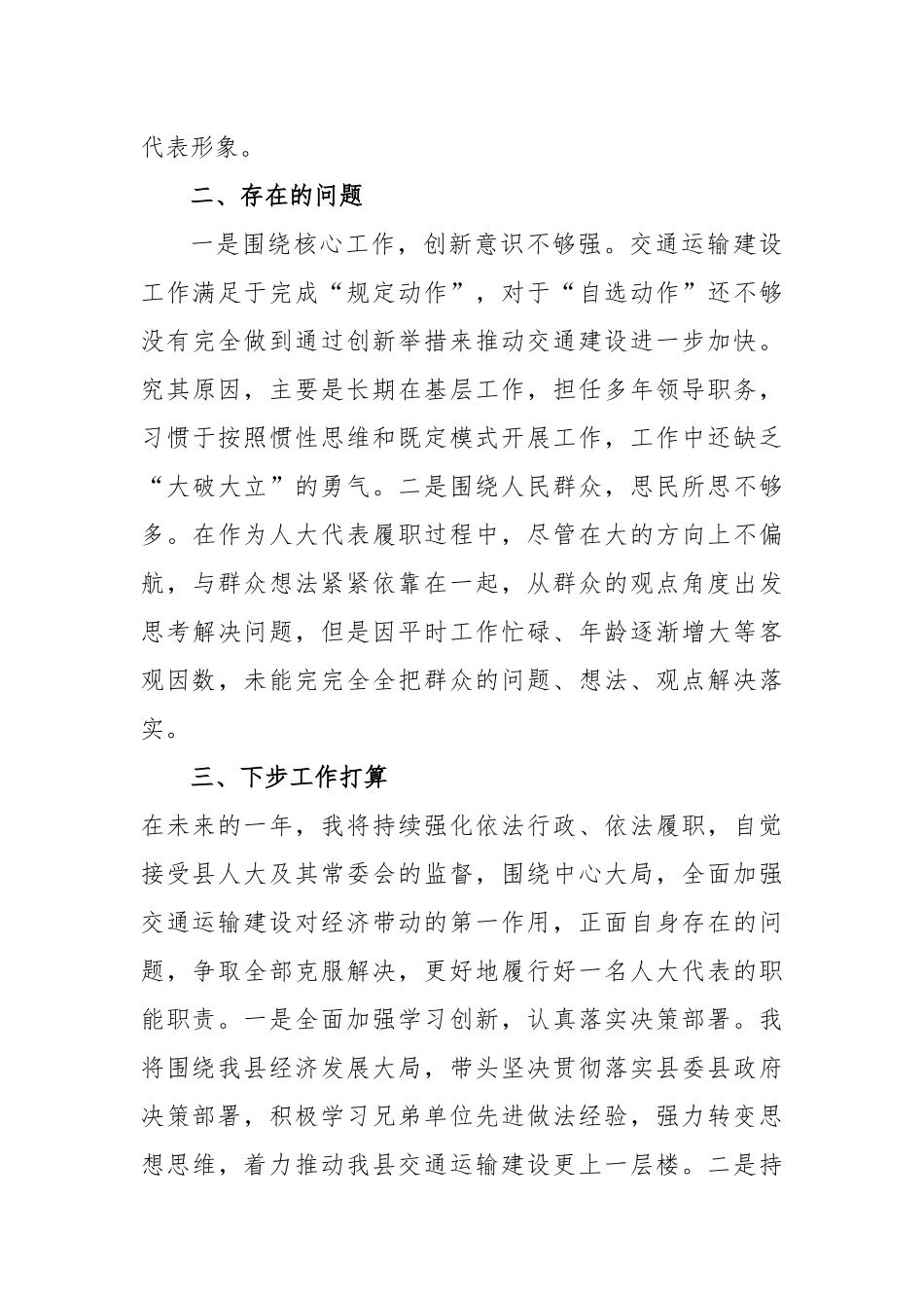 局主要负责人2022年度人大代表述职报告_第3页