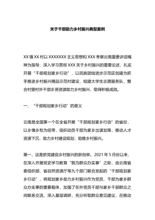 干部助力乡村振兴典型案例