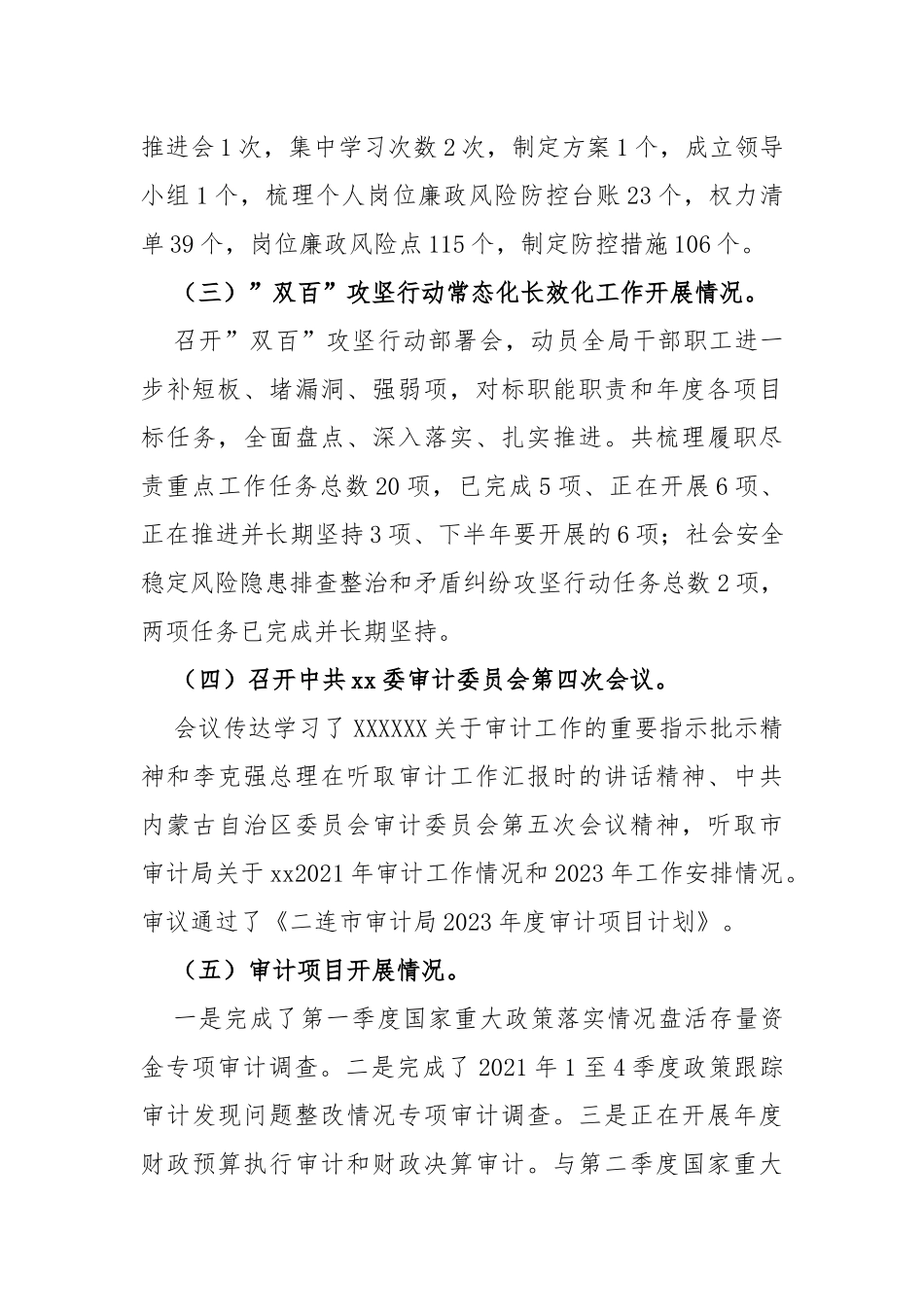 审计局2023年上半年工作总结及下半年工作计划_第3页
