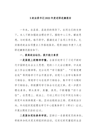 政法委书记202年度述职述廉报告