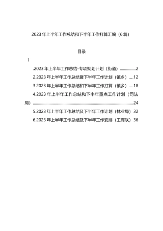 2023年上半年工作总结和下半年工作打算汇编（6篇）