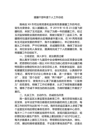 援疆干部年度个人工作总结