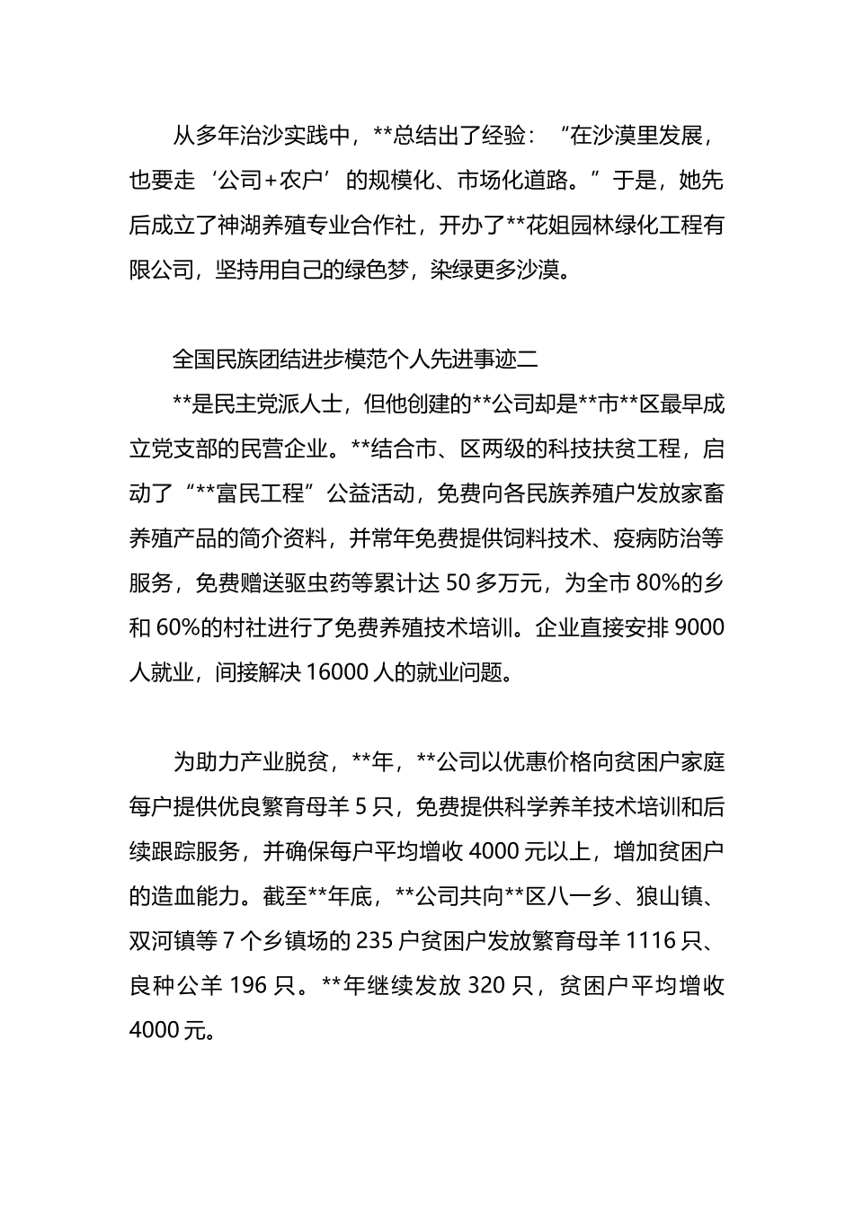 （10篇）全国民族团结进步模范个人先进事迹_第2页