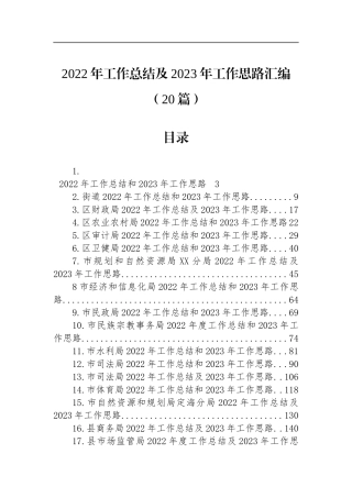 2022年工作总结及2023年工作思路汇编（20篇）