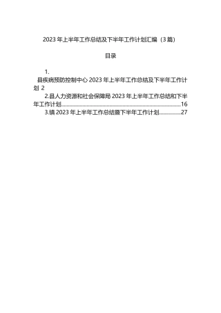 2023年上半年工作总结及下半年工作计划汇编（3篇）