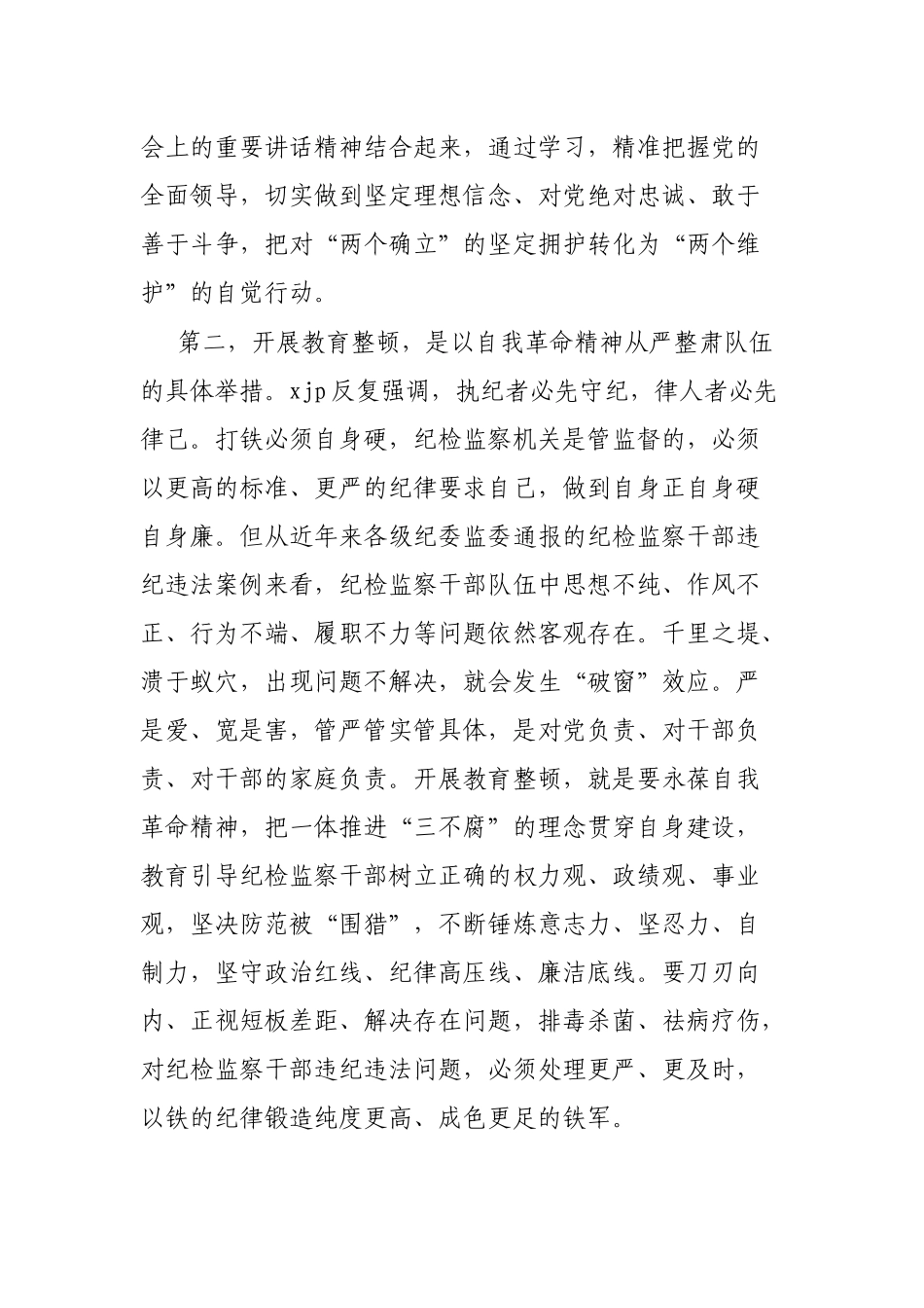 在纪检监察干部队伍教育整顿动员会上的讲话_第3页