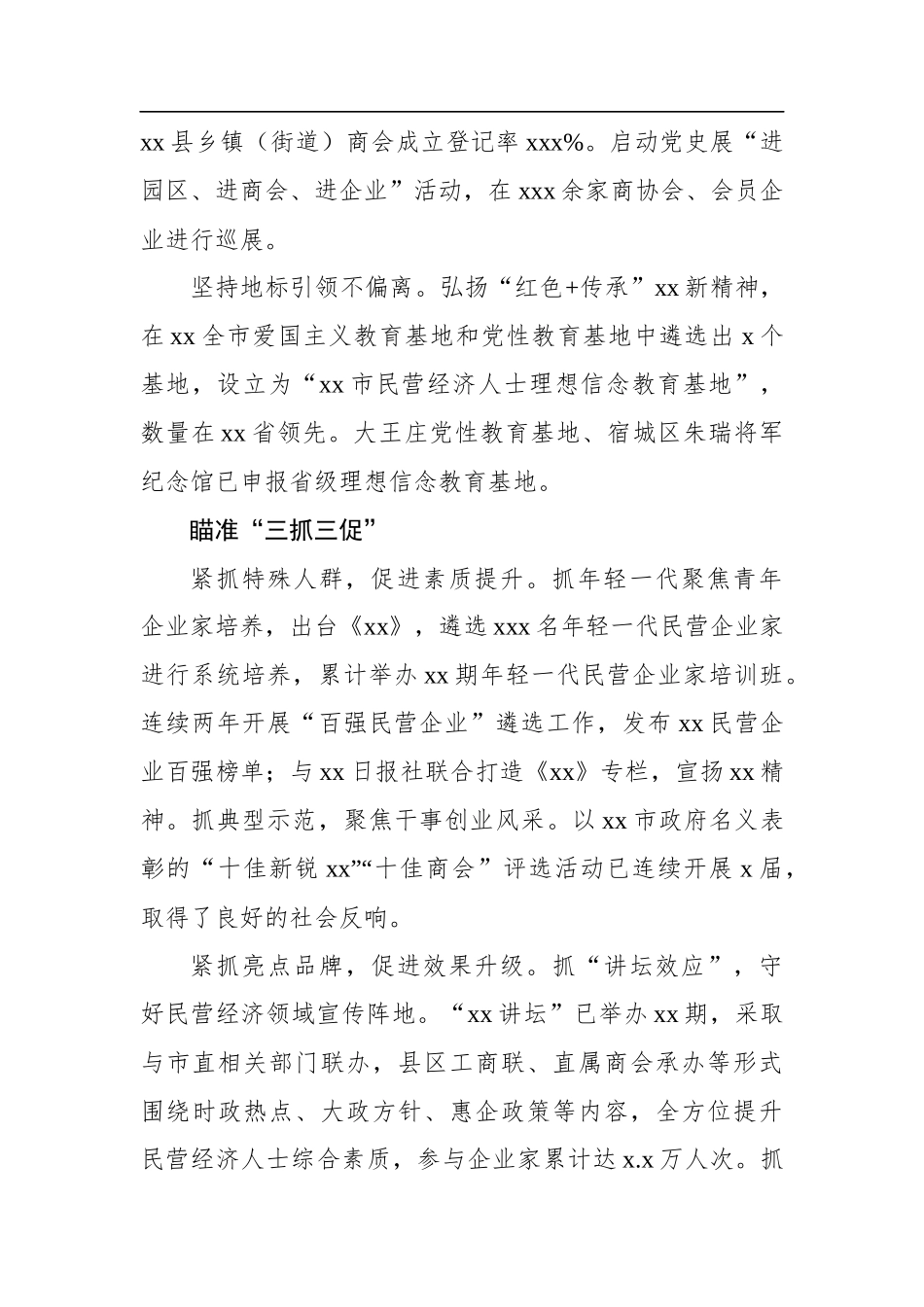 工商联工作座谈会经验交流发言材料汇编（7篇）_第3页