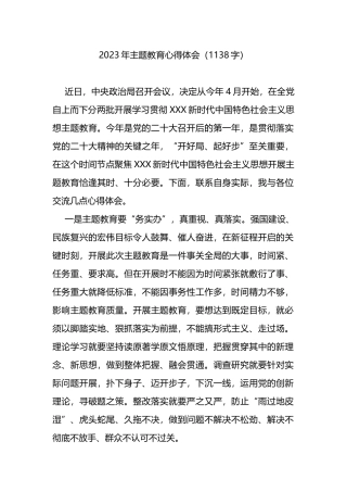 2023年主题教育心得体会