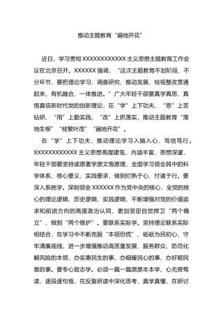 主题教育心得体会——推动主题教育“遍地开花”