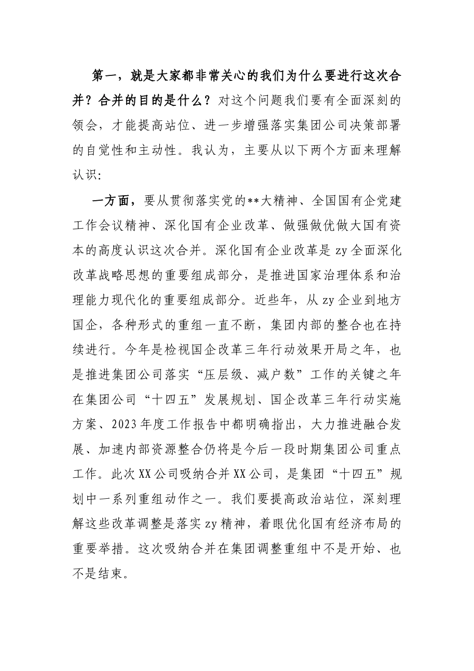 公司董事长在企业合并大会上的讲话_第2页