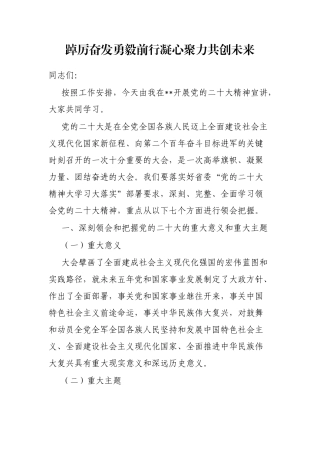 踔厉奋发勇毅前行凝心聚力共创未来