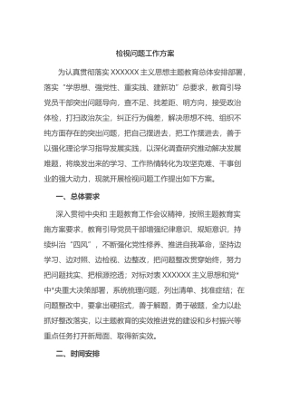 2023年主题教育检视问题工作实施方案