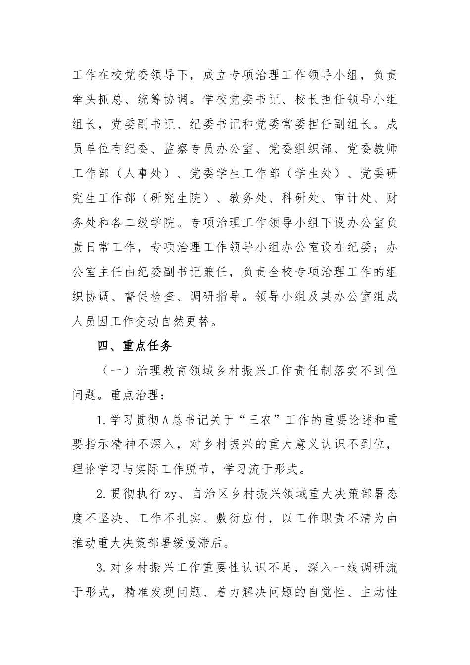 开展乡村振兴领域腐败和作风问题专项治理工作方案_第3页