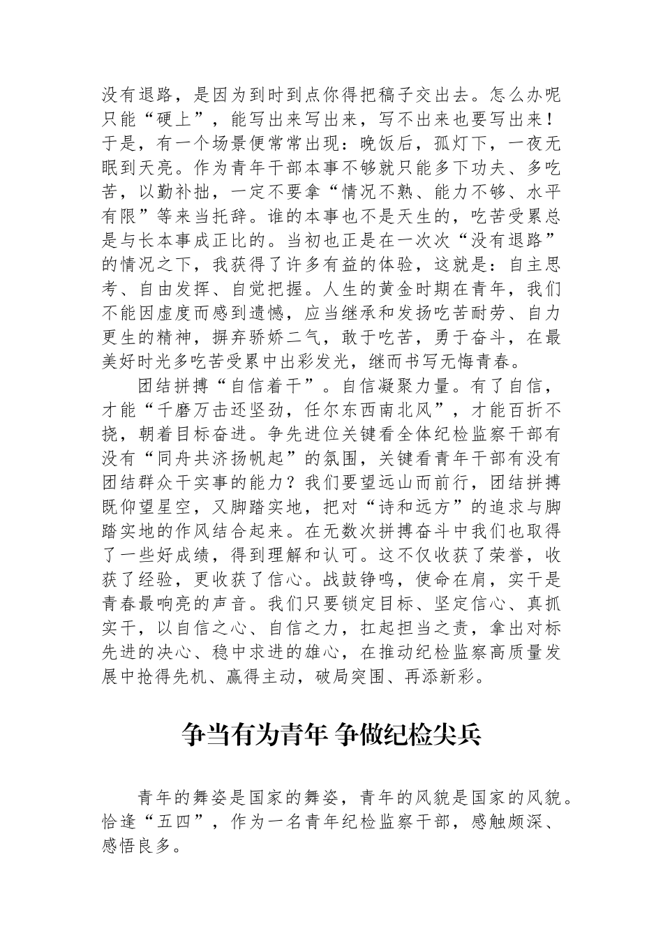 青年纪检监察干部交流发言汇编（2篇）_第3页