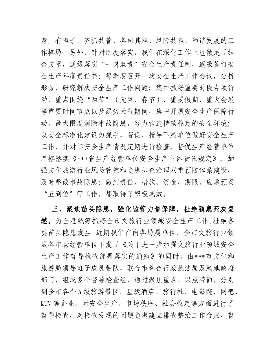 市文化和旅游局贯彻落实省安全生产创新举措情况汇报_第3页