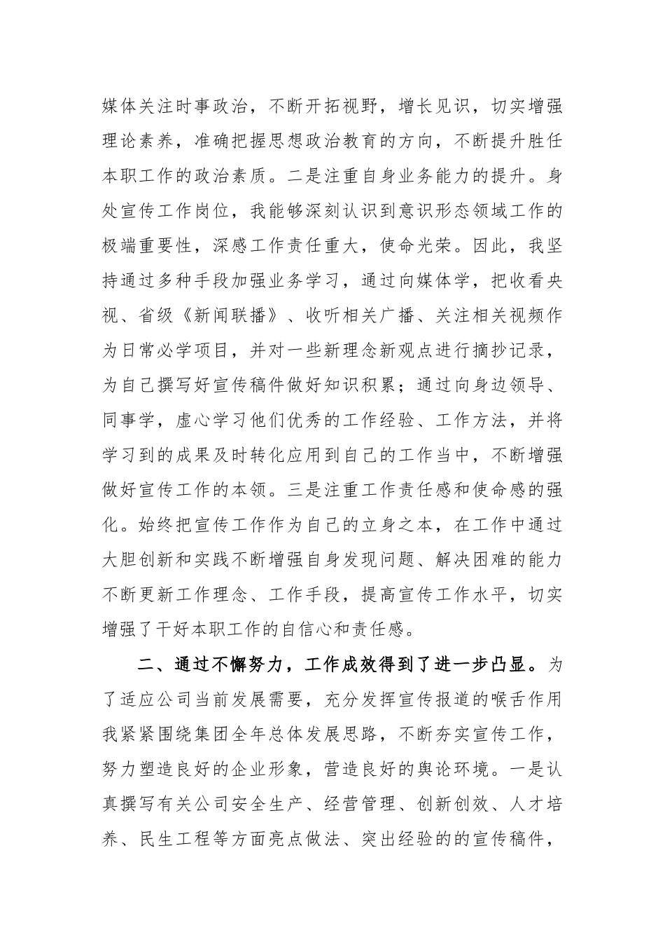 宣传新闻中心副主任个人业务工作总结_第2页