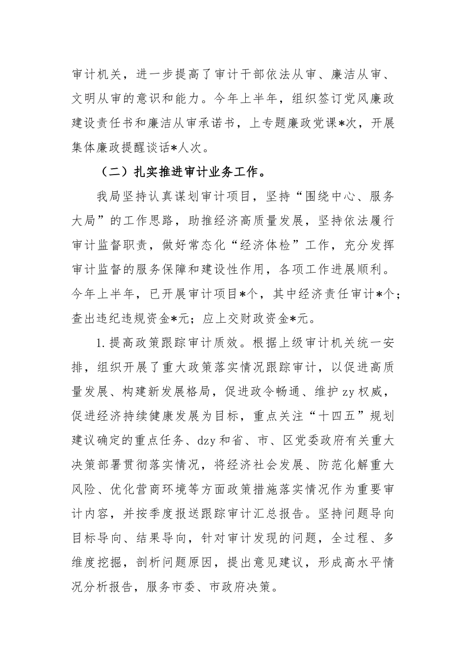 2023年审计局上半年工作总结及下半年工作计划_第3页