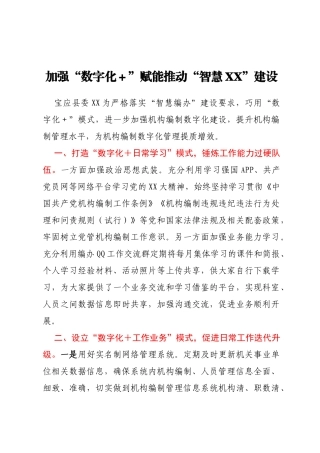 加强“数字化+”赋能 推动“智慧XX”建设