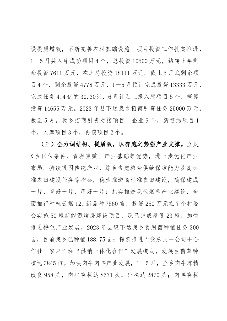 乡2023年政府工作报告主要工作任务分解立项督查清单落实情况报告_第2页