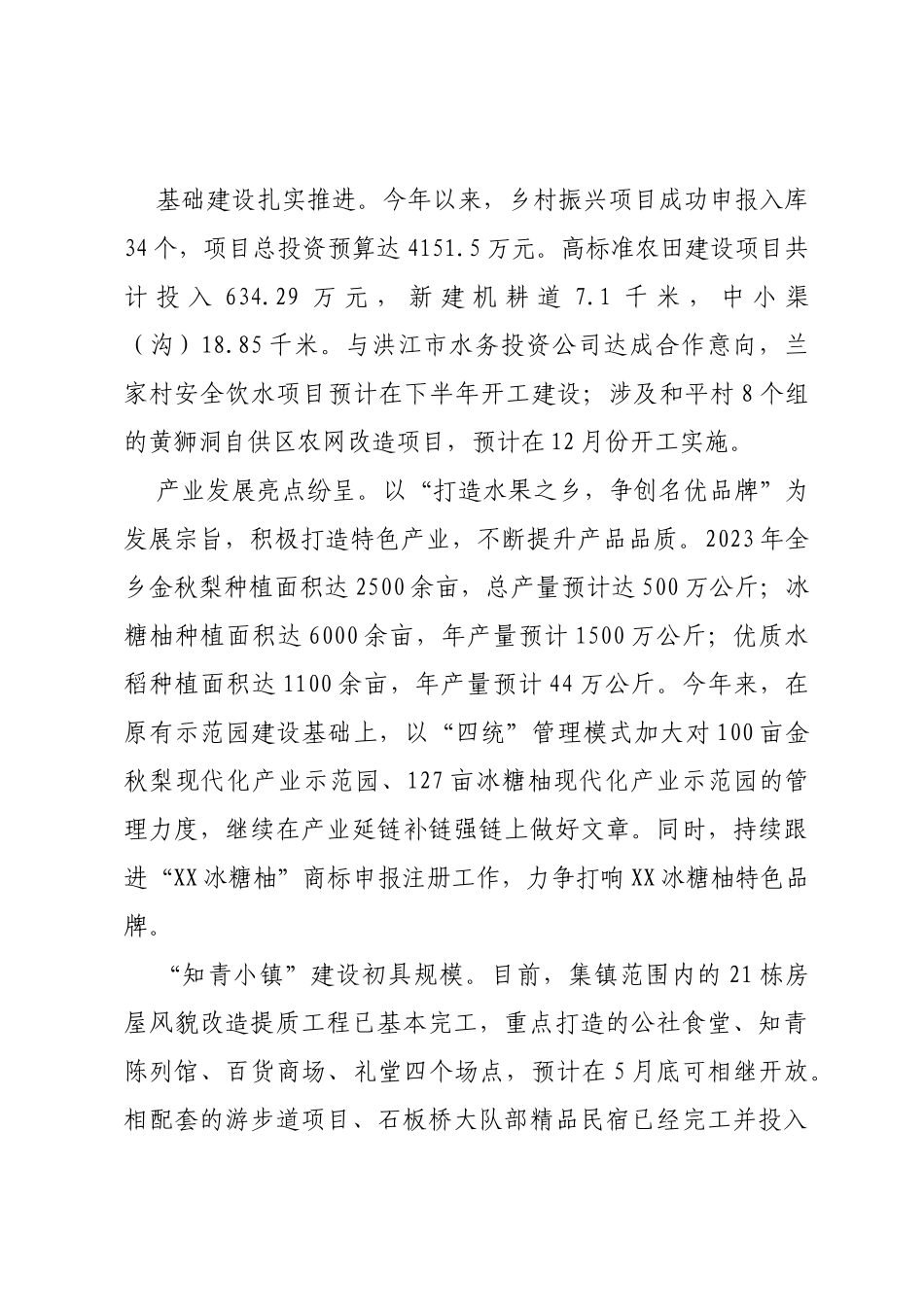 XX乡2023年上半年工作总结及下半年目标任务和工作安排_第2页