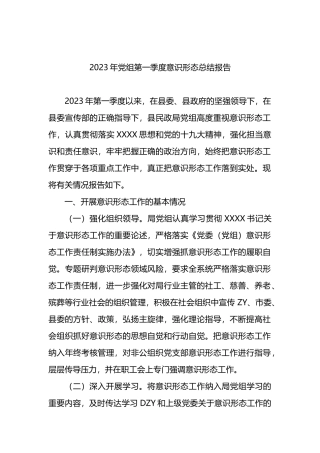 2023年党组第一季度ysxt总结报告