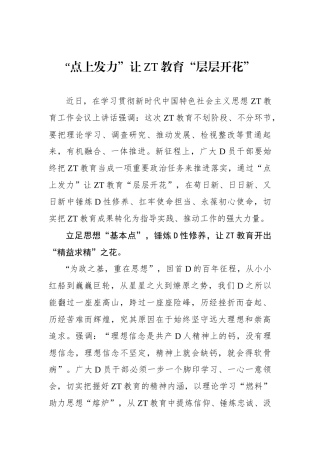 “点上发力”让主题教育“层层开花”