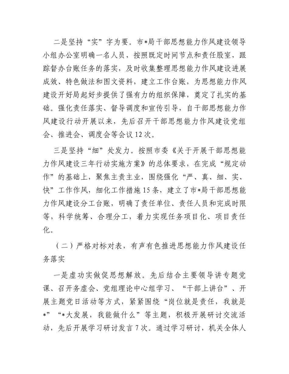 2023年某局关于干部思想能力作风建设工作开展情况的报告_第2页